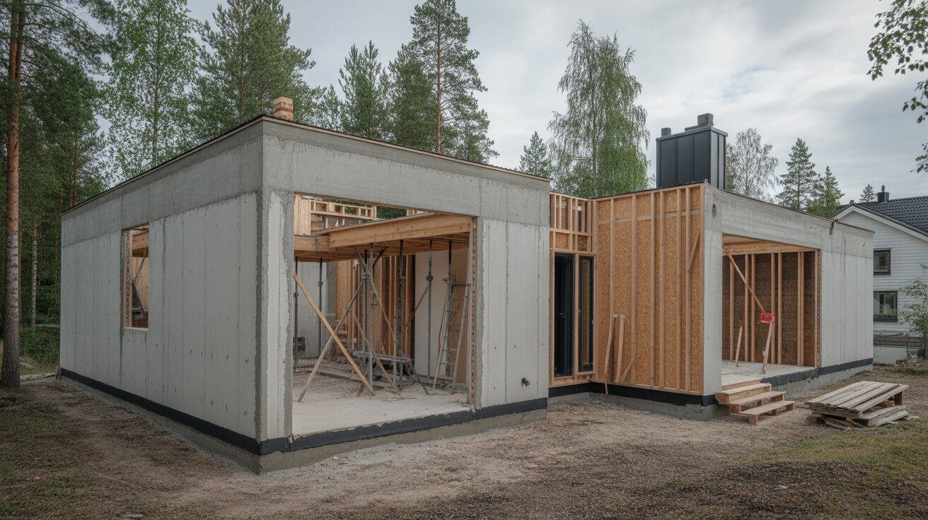 Upptagning av hål i vägg, fasad för fönster & dörr