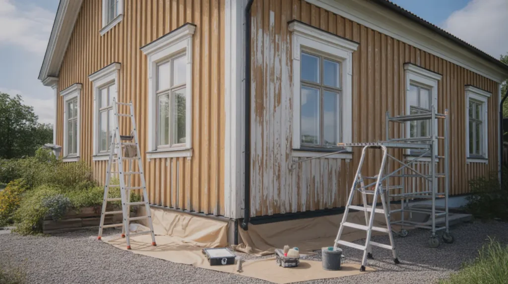 m la fasaden i juni b st v derf nster r tt underarbete och f rgval f r l ng h llbarhet